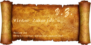 Vinter Zakariás névjegykártya